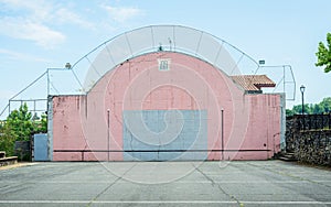 Espelette Basque pelota wall, in France photo