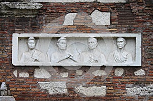 Basrelief in the Appian way of Rome