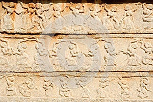 Basrelief artwork of Royal Enclosure temple at Hampi