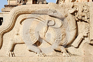 Basrelief of Krisnha temple at Hampi