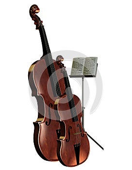 Bass Cello with music stand