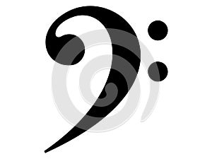Bass Clef icon silhouette vector art