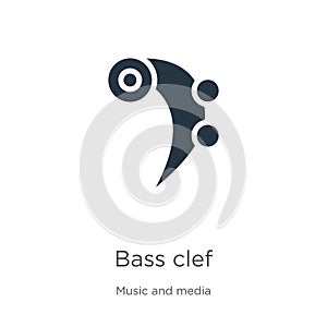 Bass clef icon vector. Trendy flat bass clef icon from music and media collection isolated on white background. Vector