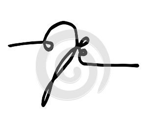Bass clef vector simple drawn line art