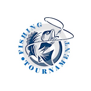Bass Fishing Emblems and Labels. Fishing logo