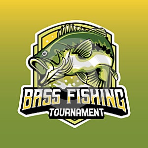 Bass Fishing Sports Tournament Mascot Logo