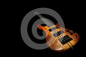 Bass guitar with black background