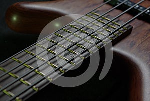 Bass guitar with brown body