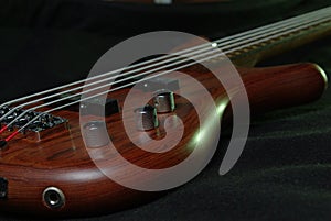 Bass guitar with brown body