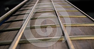 Bass Guitar Detail, Fretboard Closeup