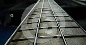 Bass Guitar Detail, Fretboard Closeup