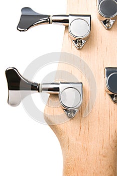 Bass guitar fingerboard head metal pins photo