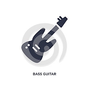 bass guitar icon on white background. Simple element illustration from music concept
