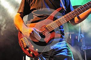 Bass Guitar on Stage