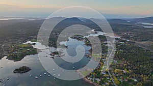 Bass Harbor aerial view, Tremont, Maine, USA