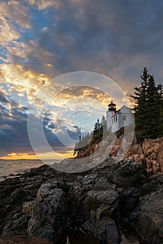 Bass Harbor Lighthouse sunset