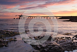 Bass Point Cargo Loader Pier at Sunrise