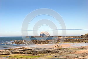 Bass Rock and beach at North Berwick