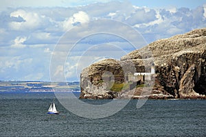 Bass rock sailboat, Scotland