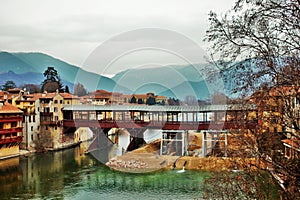 Bassano del grappa, bridge of the alpini, historical monument that recalls the sacrifices of soldiers during the war. currently u