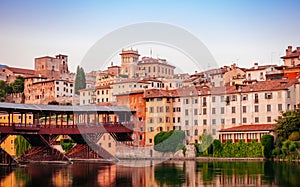 Bassano del Grappa Ponte Vecchio in Veneto Region Northern Italy