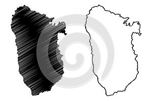 Basse-Terre Islands France, French Republic, Guadeloupe archipelago, Leeward Islands, Lesser Antilles map vector illustration,