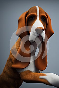 Basset Fauve de Bretagne Animal. AI Generated.