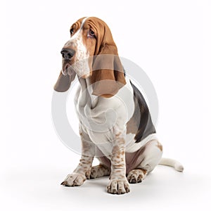 Basset Hound breed dog isolated on a clean white background
