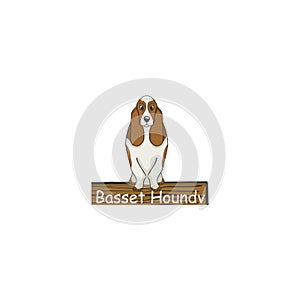 Basset Hound cartoon dog icon