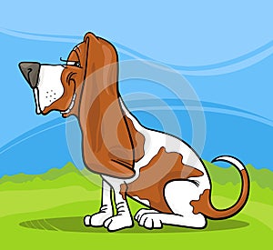 Basset hound dog cartoon illustration