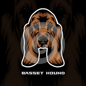 Basset Hound Dog Face Vector Stock Illustration, Dog Mascot Logo, Dog Face Logo vector