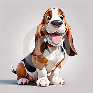 Basset hound puppy dog happy smiling face comical