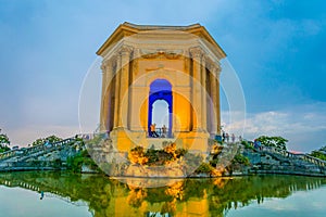 Bassin Principal de Peyrou marks end of the aqueduct in Montpellier, France