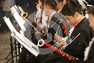 Bassoon boy in concert photo