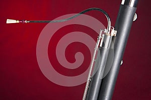 Bassoon Close Isolated on Red photo