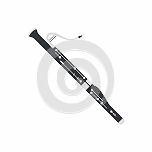 Bassoon glyph icon vector on white background. Musical instrument concept. Flat cartoon bassoon icon symbol sign from modern music