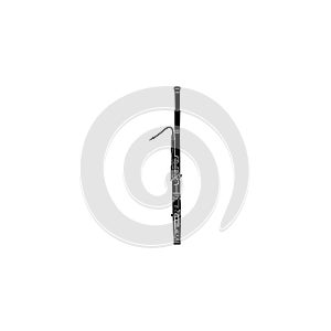 Bassoon icon, black simple style