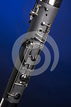 Bassoon Isolated Closeup On Blue