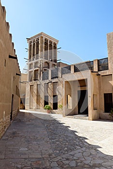 Bastakiya - old town with arabic architecture in Dubai, UAE