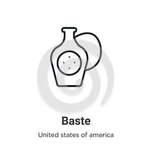 Baste outline vector icon. Thin line black baste icon, flat vector simple element illustration from editable united states of