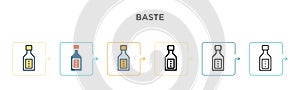 Baste vector icon in 6 different modern styles. Black, two colored baste icons designed in filled, outline, line and stroke style photo