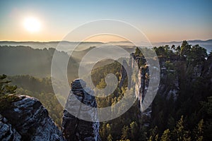 Bastei rock formations, Saxon Switzerland National Park, Germany