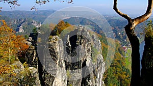 Bastei Rocks in Saxon Switzerland, Saxony
