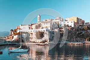 Bastia port in Corsica, France