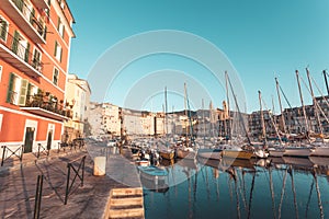 Bastia port in Corsica, France