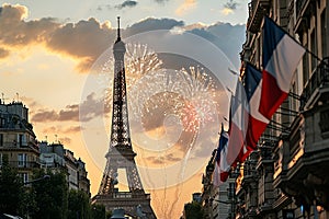bastille day celebration france eiffel tower fireworks