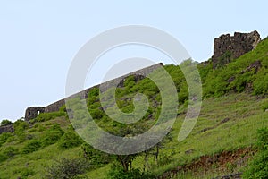 Bastion and wall of Malhargad fort, Sonori fort, Pune