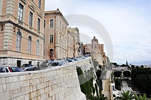 Bastione San Remy square in castello district downtown Cagliari, Sardinia, Italy