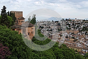 Bastions of Alhambra castle in Granada photo