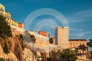 The bastions of the city of Cagliari, Sardinia, Italy